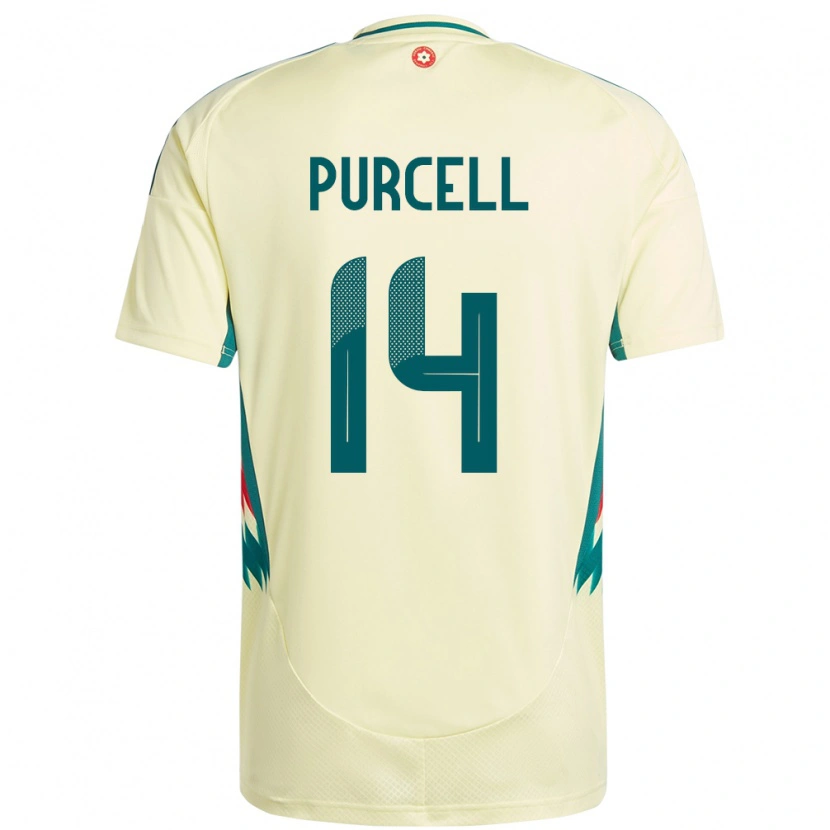 Danxen Kinder Wales Benjamin Purcell #14 Beige Gelb Auswärtstrikot Trikot 24-26 T-Shirt