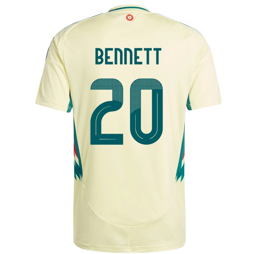 Danxen Kinder Wales Aaron Bennett #20 Beige Gelb Auswärtstrikot Trikot 24-26 T-Shirt