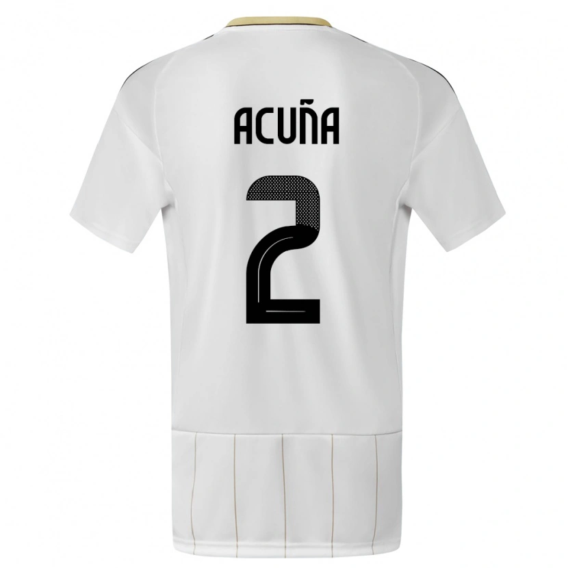 Danxen Kinder Costa Rica Sebastián Acuña #2 Weiß Auswärtstrikot Trikot 24-26 T-Shirt