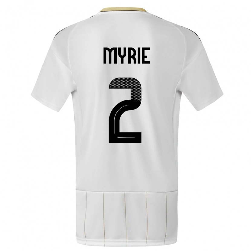Danxen Kinder Costa Rica Kenan Myrie #2 Weiß Auswärtstrikot Trikot 24-26 T-Shirt
