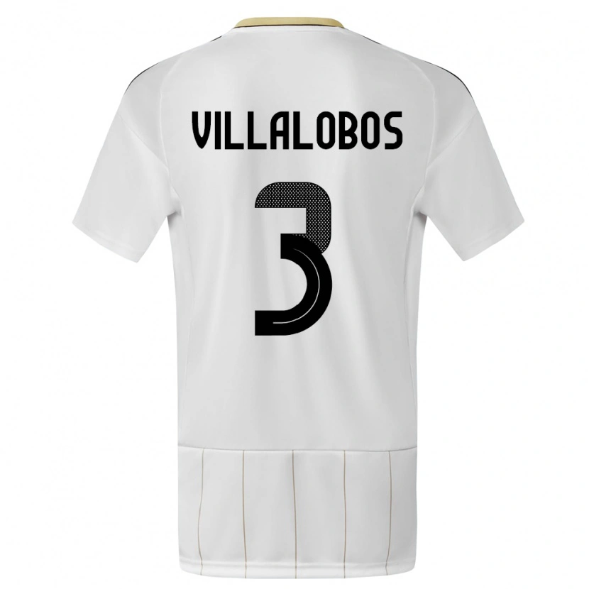 Danxen Kinder Costa Rica Guillermo Villalobos #3 Weiß Auswärtstrikot Trikot 24-26 T-Shirt