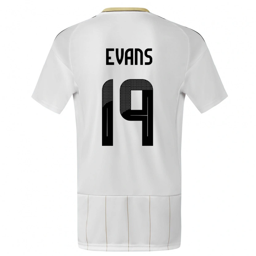 Danxen Kinder Costa Rica Jordy Evans #19 Weiß Auswärtstrikot Trikot 24-26 T-Shirt