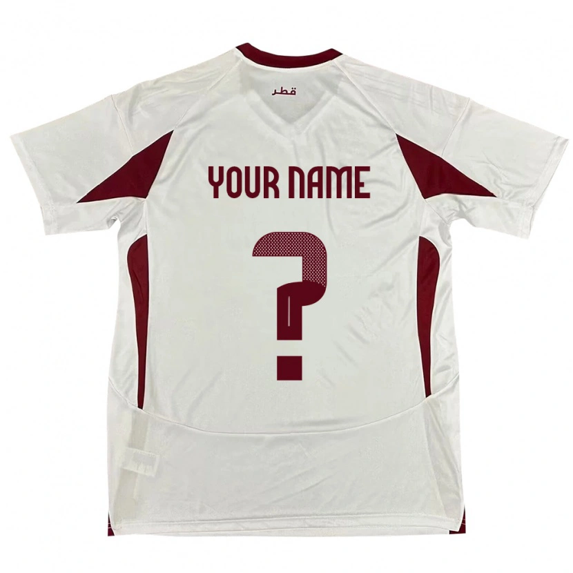 Danxen Kinder Katar Ihren Namen #0 Weiß Auswärtstrikot Trikot 24-26 T-Shirt