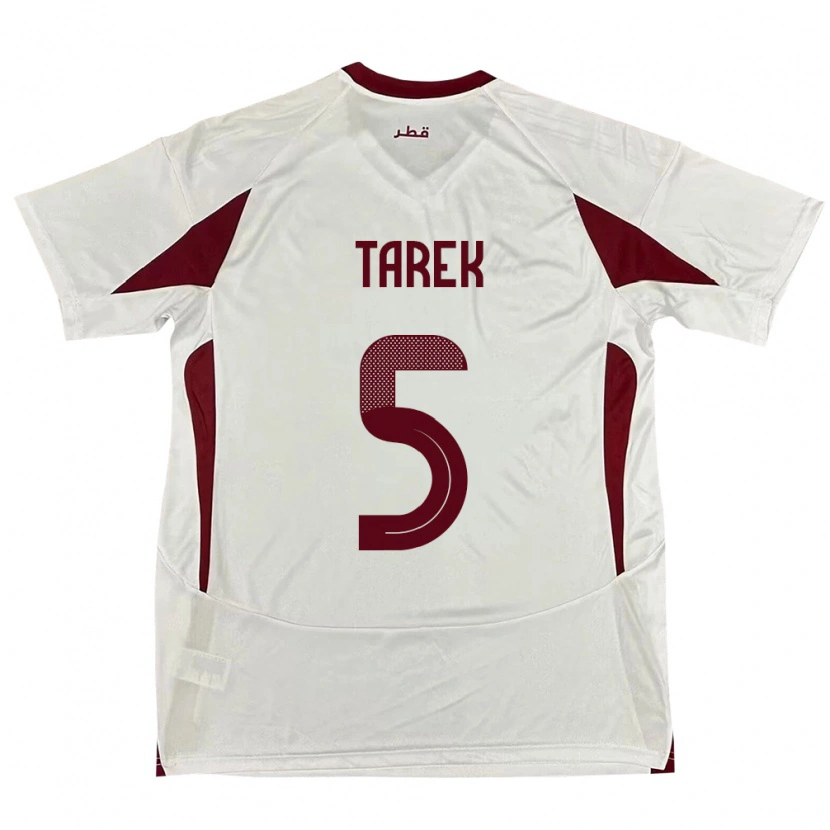 Danxen Kinder Katar Tarek Salman #5 Weiß Auswärtstrikot Trikot 24-26 T-Shirt