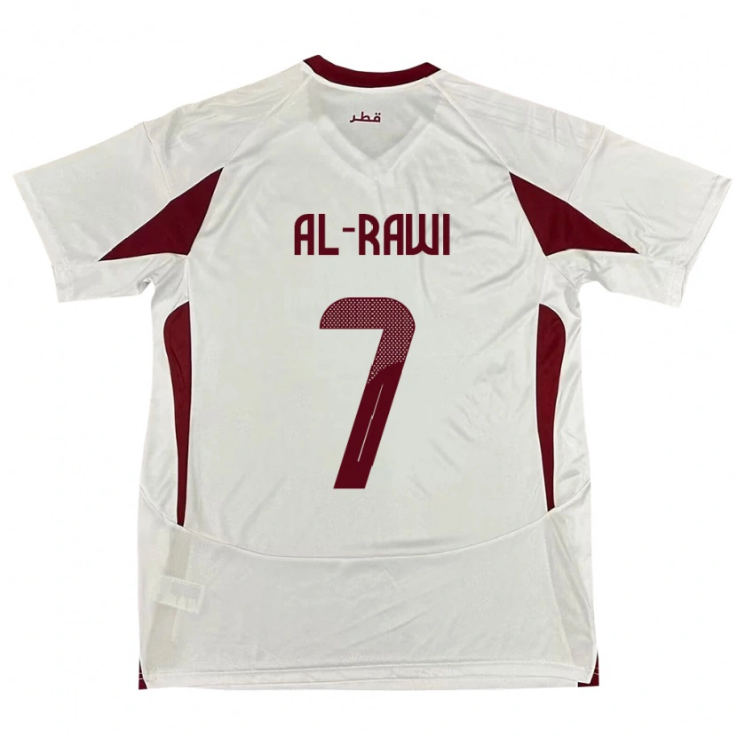 Danxen Kinder Katar Ahmed Al-Rawi #7 Weiß Auswärtstrikot Trikot 24-26 T-Shirt
