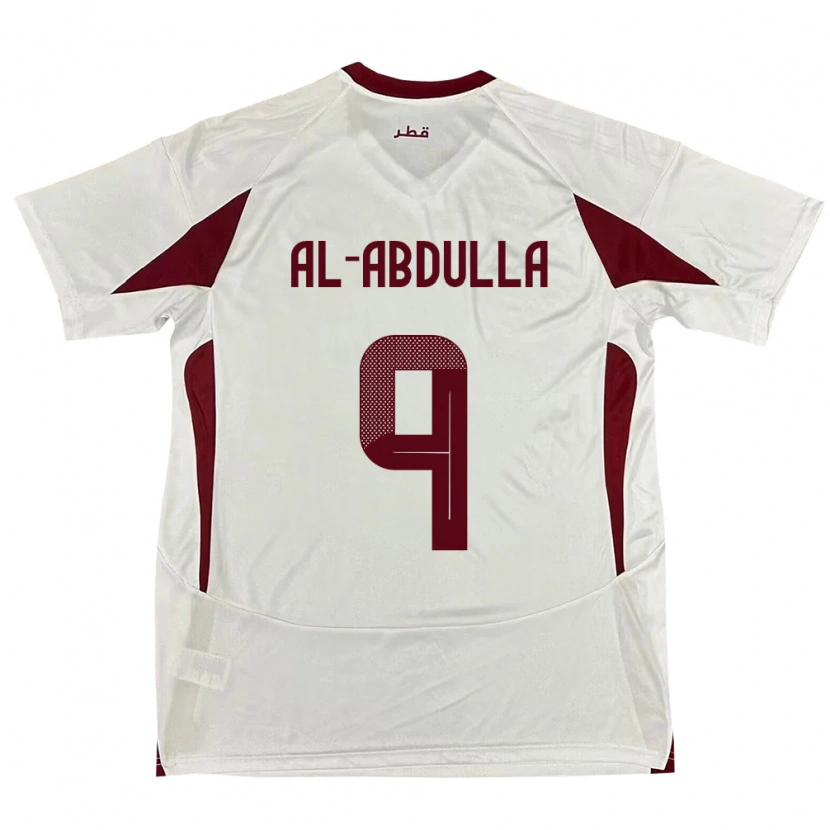 Danxen Kinder Katar Rashid Al-Abdulla #9 Weiß Auswärtstrikot Trikot 24-26 T-Shirt