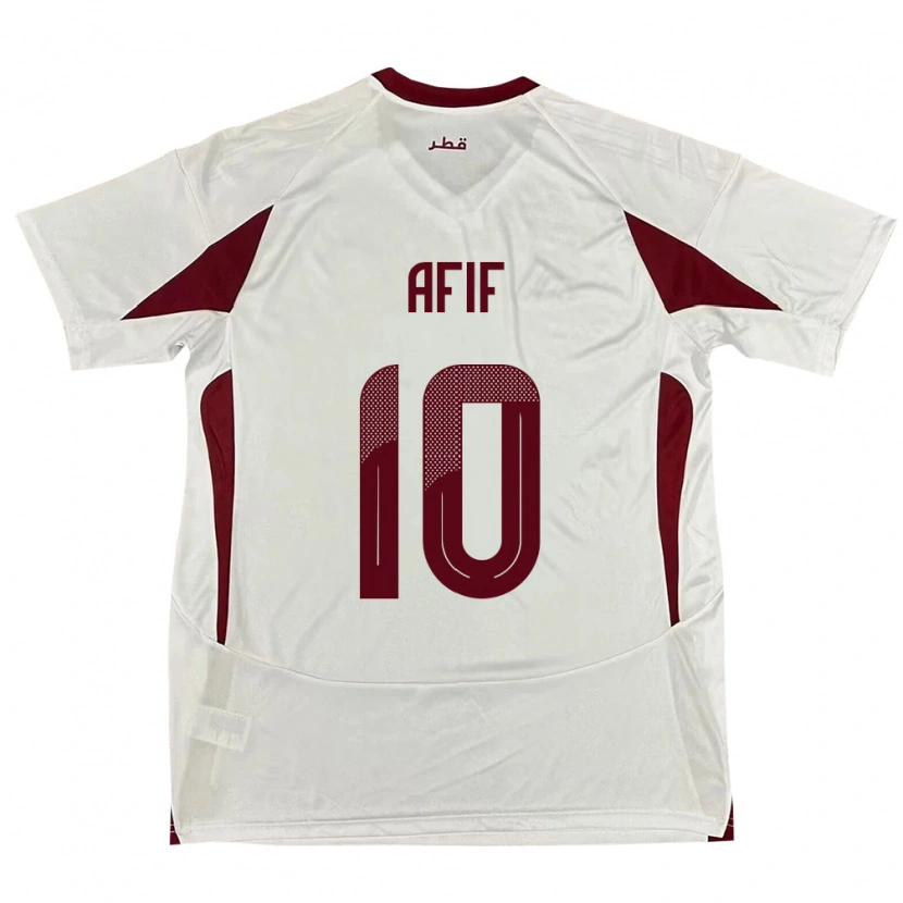 Danxen Kinder Katar Akram Afif #10 Weiß Auswärtstrikot Trikot 24-26 T-Shirt