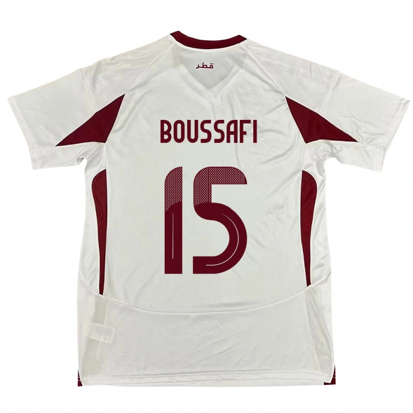 Danxen Kinder Katar Rabh Boussafi #15 Weiß Auswärtstrikot Trikot 24-26 T-Shirt