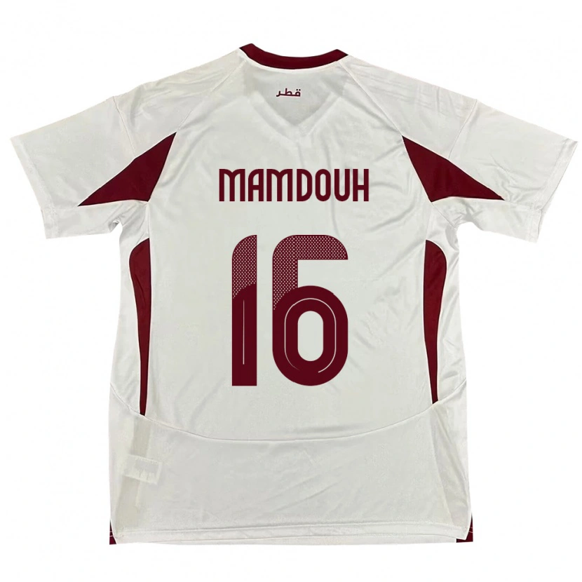Danxen Kinder Katar Bahaa Mamdouh #16 Weiß Auswärtstrikot Trikot 24-26 T-Shirt