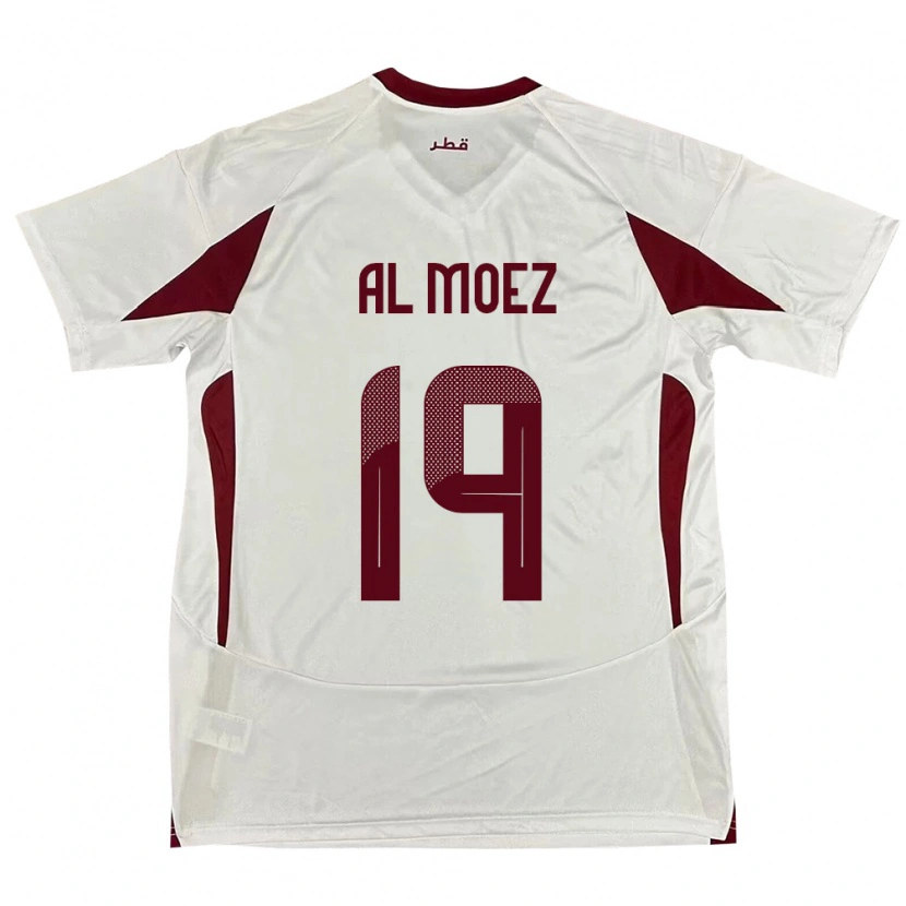 Danxen Kinder Katar Almoez Ali #19 Weiß Auswärtstrikot Trikot 24-26 T-Shirt