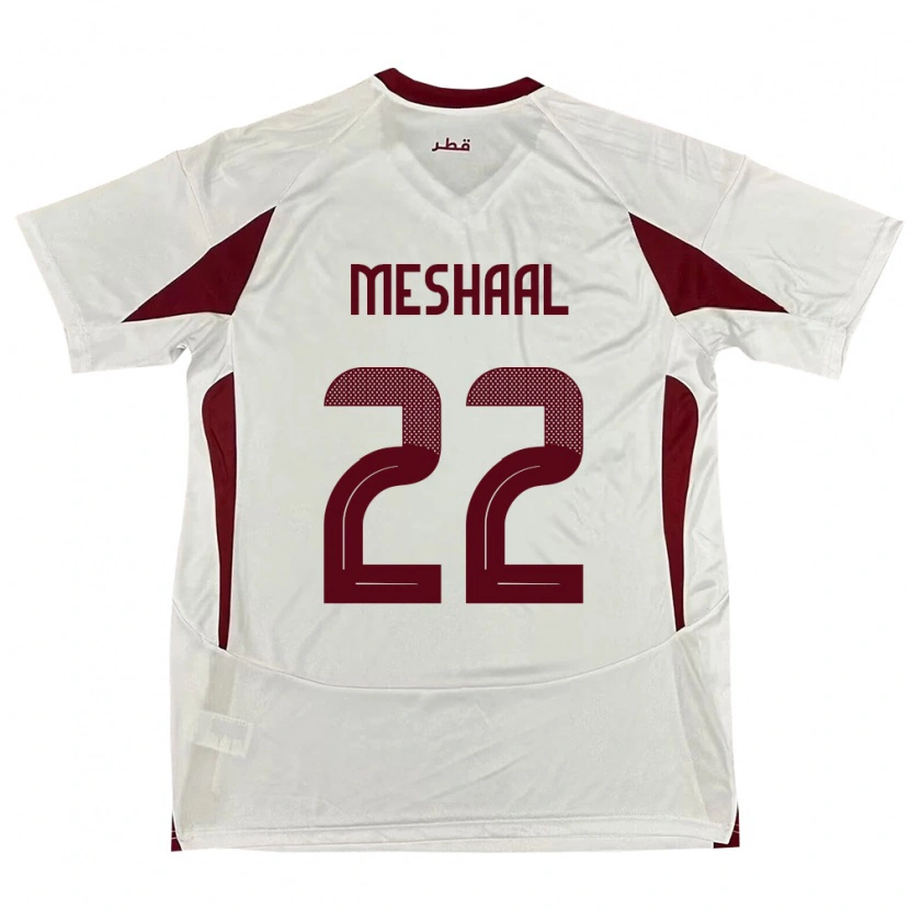 Danxen Kinder Katar Meshaal Barsham #22 Weiß Auswärtstrikot Trikot 24-26 T-Shirt