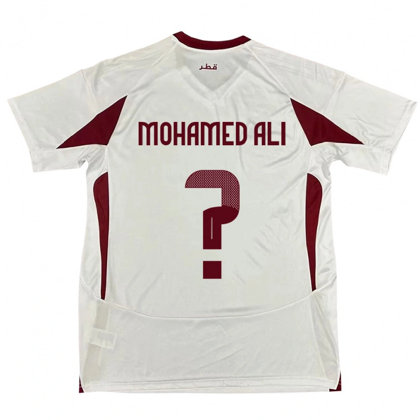 Danxen Kinder Katar Youssef Mohamed Ali #0 Weiß Auswärtstrikot Trikot 24-26 T-Shirt