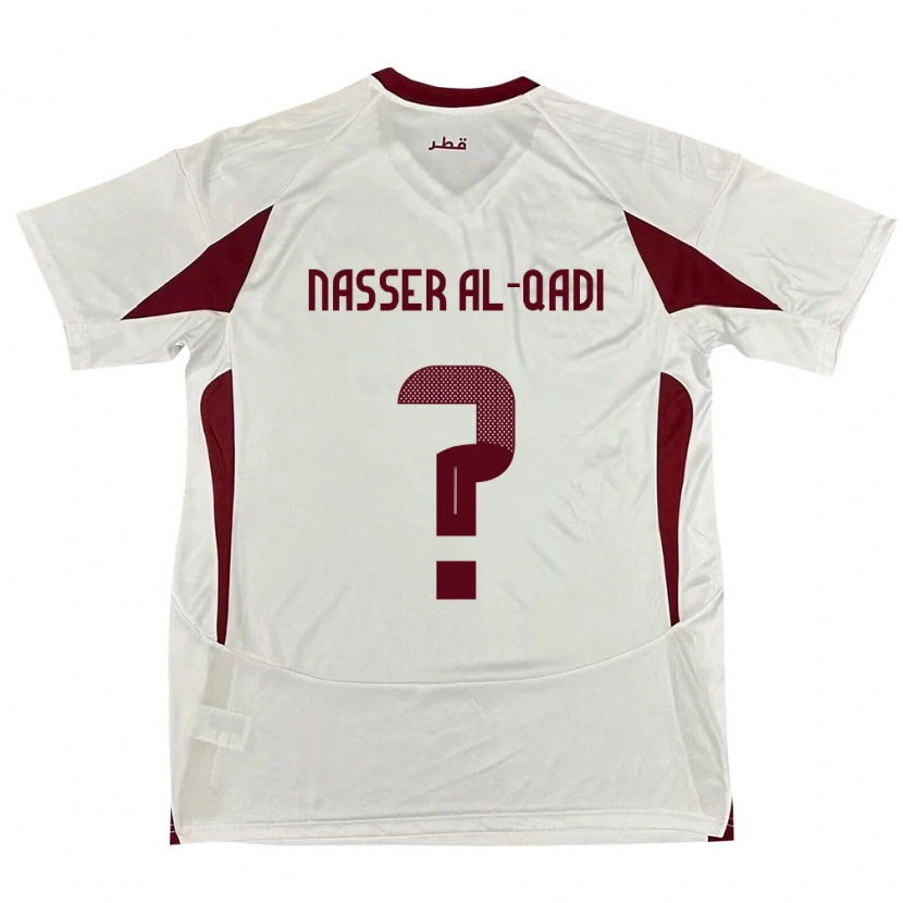 Danxen Kinder Katar Tameem Nasser Al-Qadi #0 Weiß Auswärtstrikot Trikot 24-26 T-Shirt