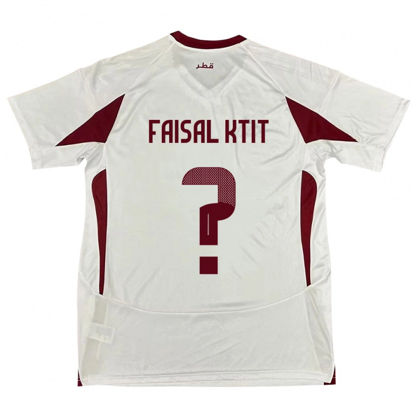 Danxen Kinder Katar Zaid Faisal Ktit #0 Weiß Auswärtstrikot Trikot 24-26 T-Shirt