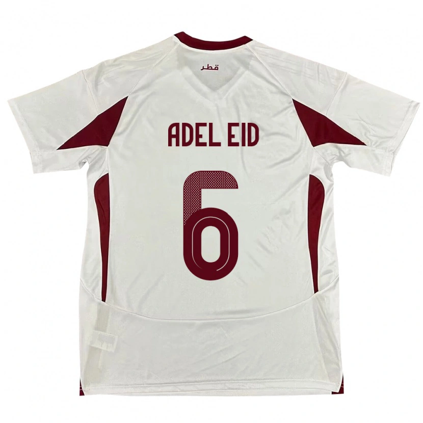 Danxen Kinder Katar Bassam Adel Eid #6 Weiß Auswärtstrikot Trikot 24-26 T-Shirt