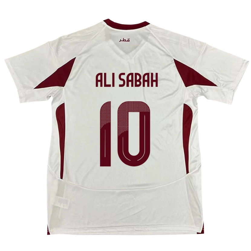 Danxen Kinder Katar Khalid Ali Sabah #10 Weiß Auswärtstrikot Trikot 24-26 T-Shirt