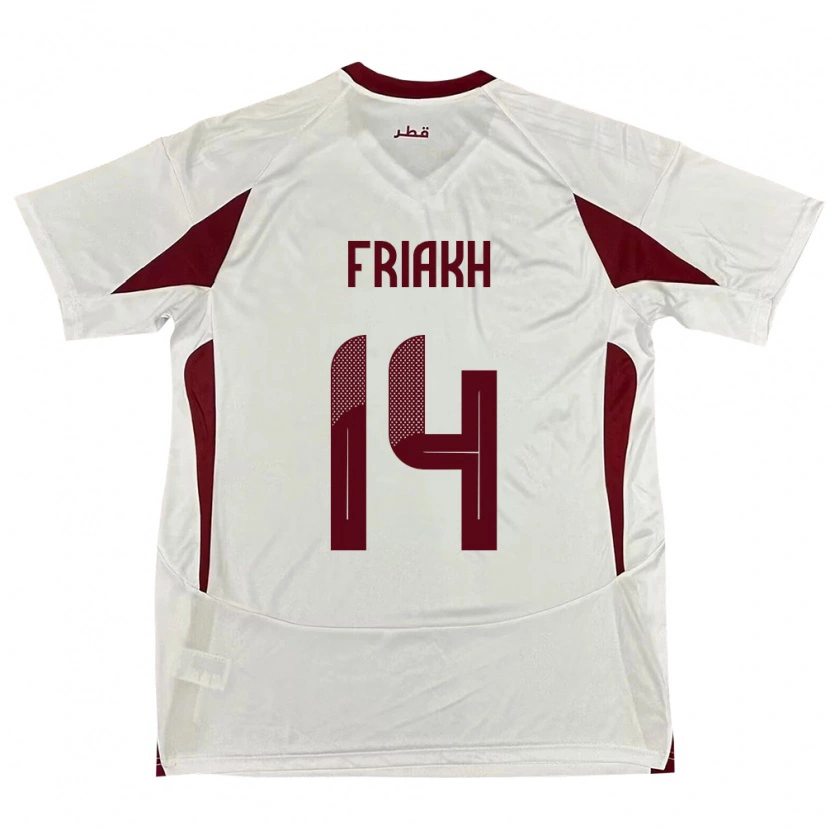 Danxen Kinder Katar Jamil Friakh #14 Weiß Auswärtstrikot Trikot 24-26 T-Shirt