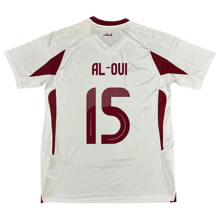 Danxen Kinder Katar Ayoub Al-Oui #15 Weiß Auswärtstrikot Trikot 24-26 T-Shirt