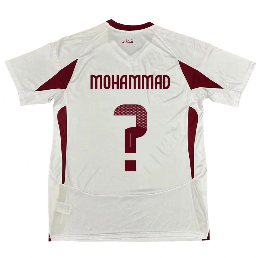 Danxen Kinder Katar Khaled Mohammad #0 Weiß Auswärtstrikot Trikot 24-26 T-Shirt