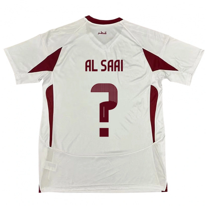 Danxen Kinder Katar Abdallah Al Saai #0 Weiß Auswärtstrikot Trikot 24-26 T-Shirt