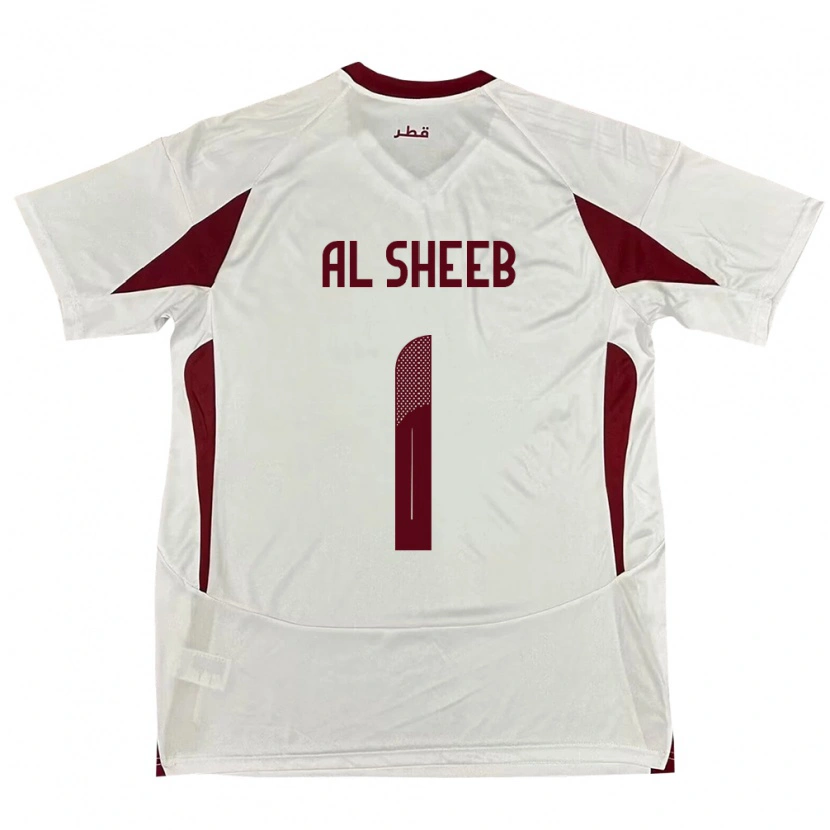 Danxen Kinder Katar Saad Al Sheeb #1 Weiß Auswärtstrikot Trikot 24-26 T-Shirt