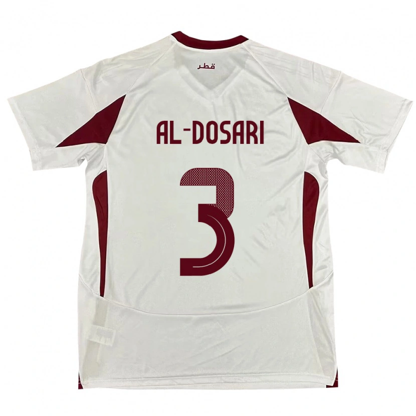Danxen Kinder Katar Dana Al Dosari #3 Weiß Auswärtstrikot Trikot 24-26 T-Shirt