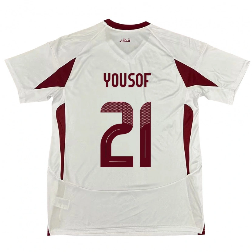Danxen Kinder Katar Yousof Hassan #21 Weiß Auswärtstrikot Trikot 24-26 T-Shirt