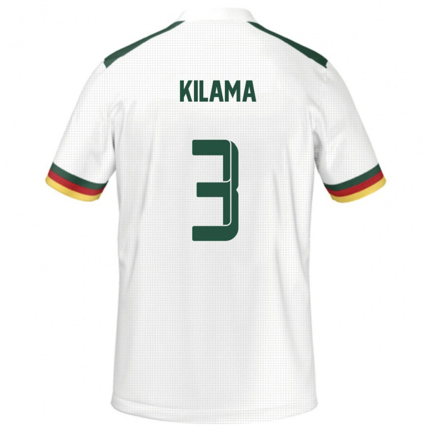 Danxen Kinder Kamerun Guy-Marcelin Kilama #3 Weiß Auswärtstrikot Trikot 24-26 T-Shirt