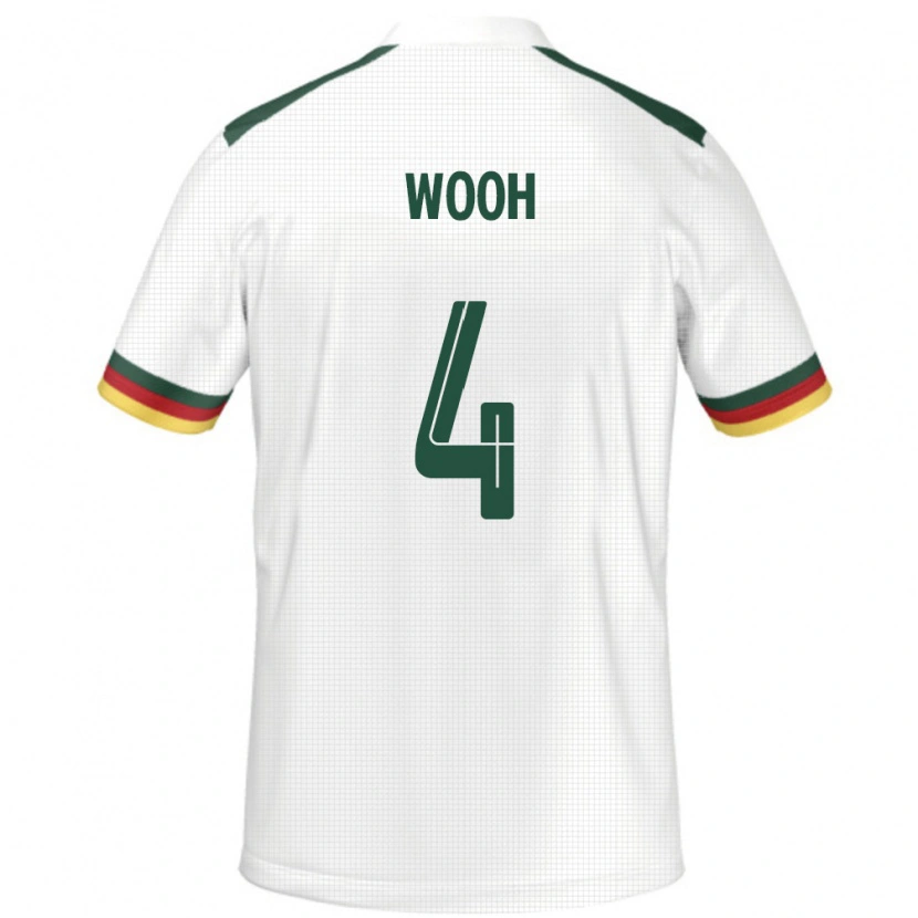 Danxen Kinder Kamerun Christopher Wooh #4 Weiß Auswärtstrikot Trikot 24-26 T-Shirt