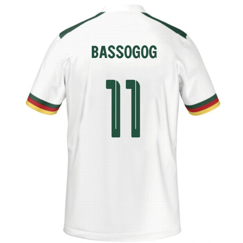 Danxen Kinder Kamerun Christian Bassogog #11 Weiß Auswärtstrikot Trikot 24-26 T-Shirt