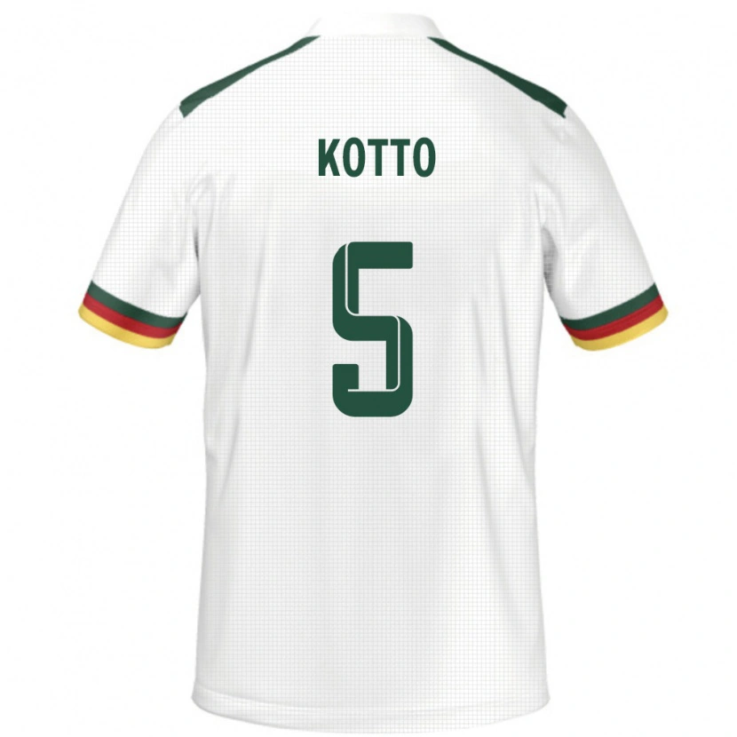 Danxen Kinder Kamerun Samuel Kotto #5 Weiß Auswärtstrikot Trikot 24-26 T-Shirt