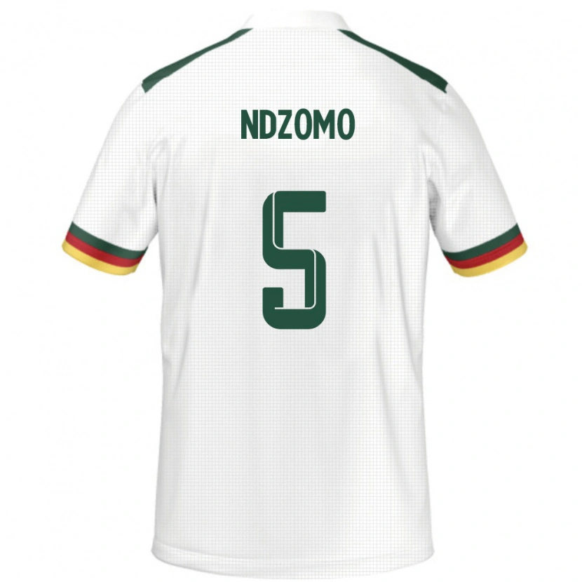 Danxen Kinder Kamerun Barnabe Ndzomo #5 Weiß Auswärtstrikot Trikot 24-26 T-Shirt