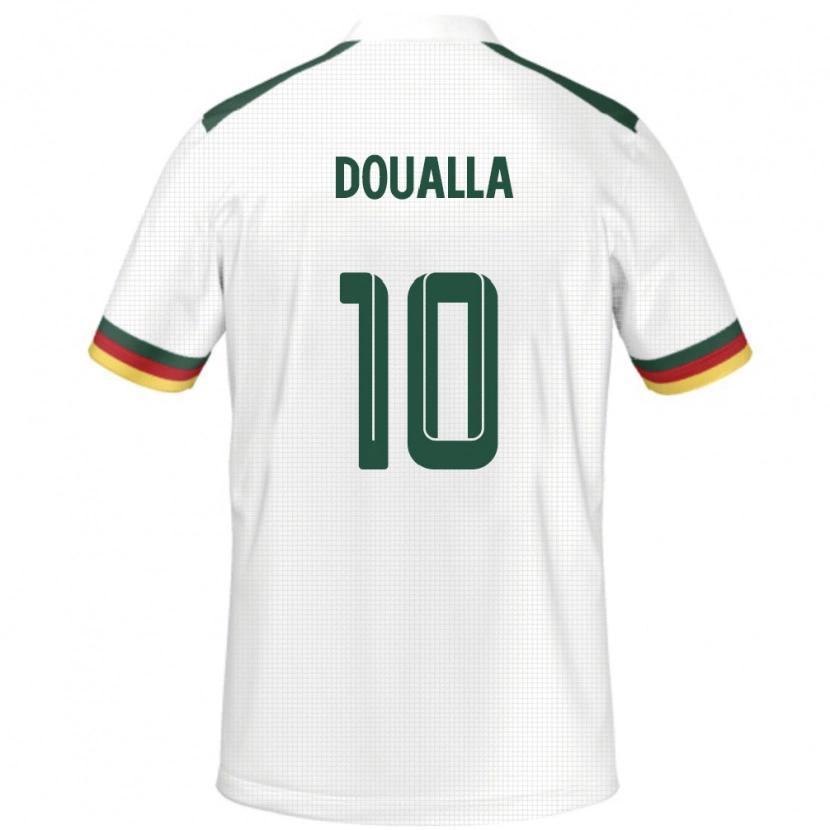 Danxen Kinder Kamerun Nathan Doualla #10 Weiß Auswärtstrikot Trikot 24-26 T-Shirt