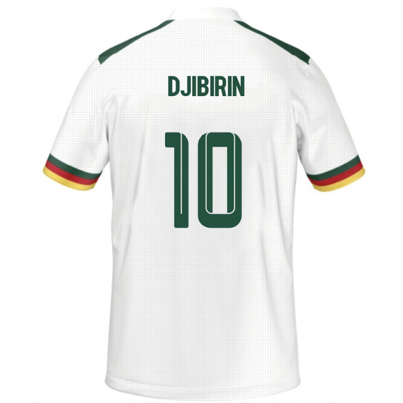 Danxen Kinder Kamerun Harouna Djibirin #10 Weiß Auswärtstrikot Trikot 24-26 T-Shirt