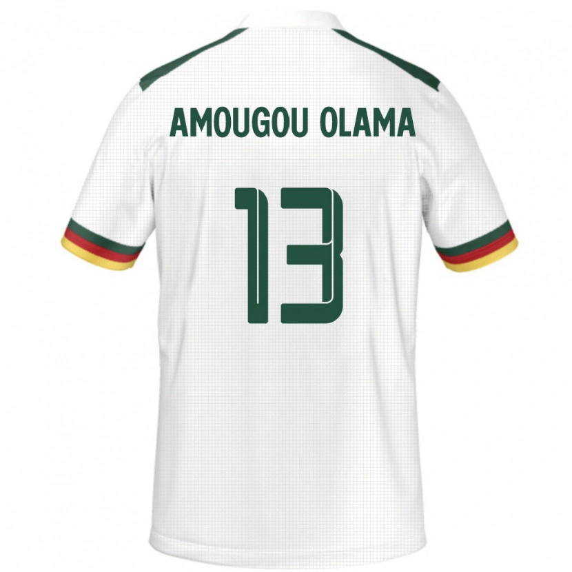Danxen Kinder Kamerun Maurel Amougou Olama #13 Weiß Auswärtstrikot Trikot 24-26 T-Shirt