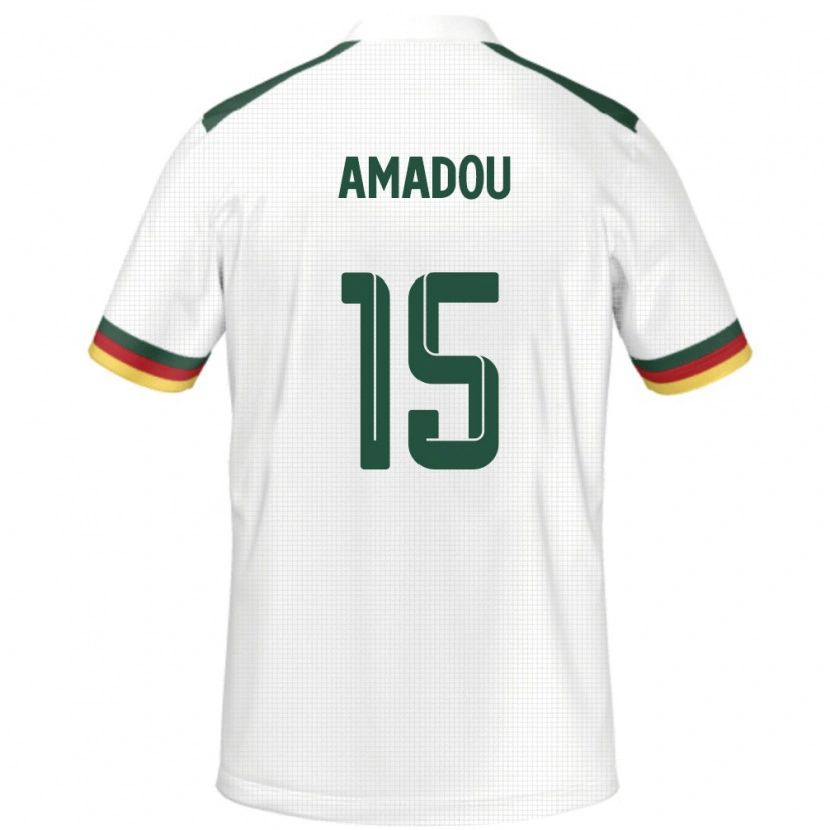 Danxen Kinder Kamerun Daouda Amadou #15 Weiß Auswärtstrikot Trikot 24-26 T-Shirt