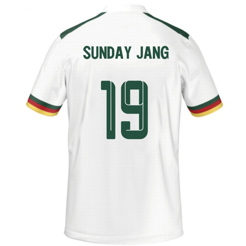 Danxen Kinder Kamerun Junior Sunday Jang #19 Weiß Auswärtstrikot Trikot 24-26 T-Shirt