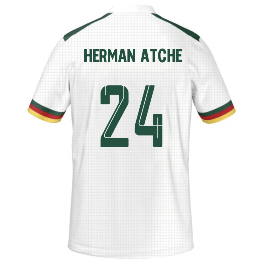 Danxen Kinder Kamerun Miguel Herman Atche #24 Weiß Auswärtstrikot Trikot 24-26 T-Shirt