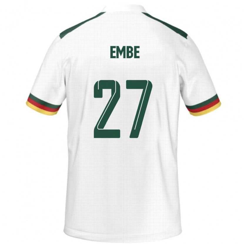 Danxen Kinder Kamerun Eric Embe #27 Weiß Auswärtstrikot Trikot 24-26 T-Shirt