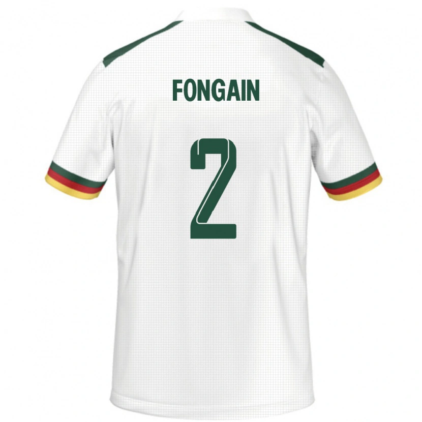 Danxen Kinder Kamerun Meyepya Fongain #2 Weiß Auswärtstrikot Trikot 24-26 T-Shirt
