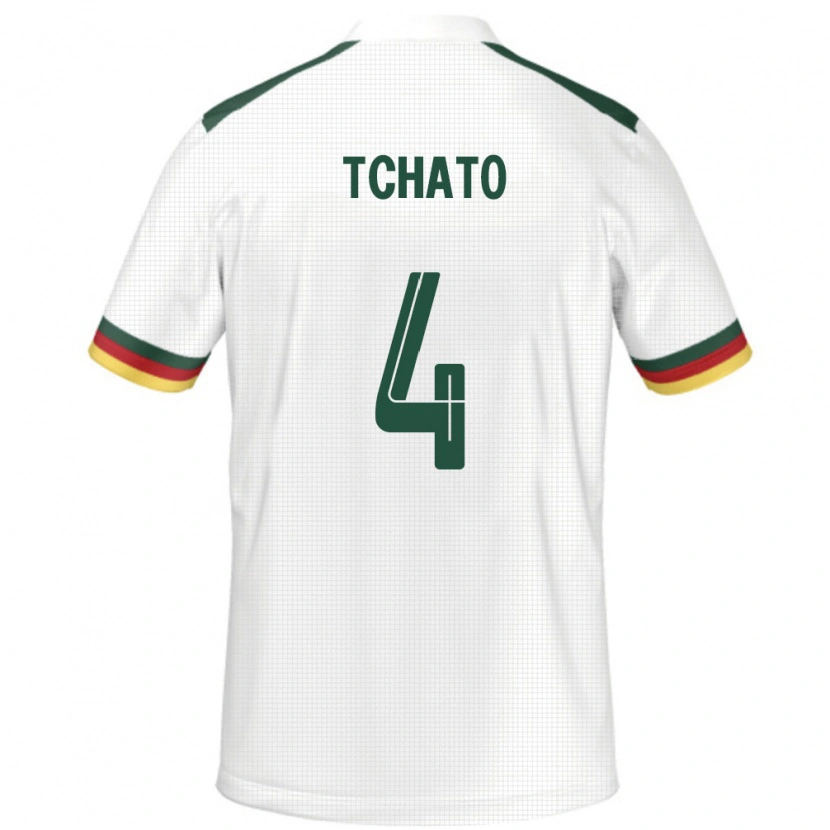 Danxen Kinder Kamerun Enzo Tchato #4 Weiß Auswärtstrikot Trikot 24-26 T-Shirt