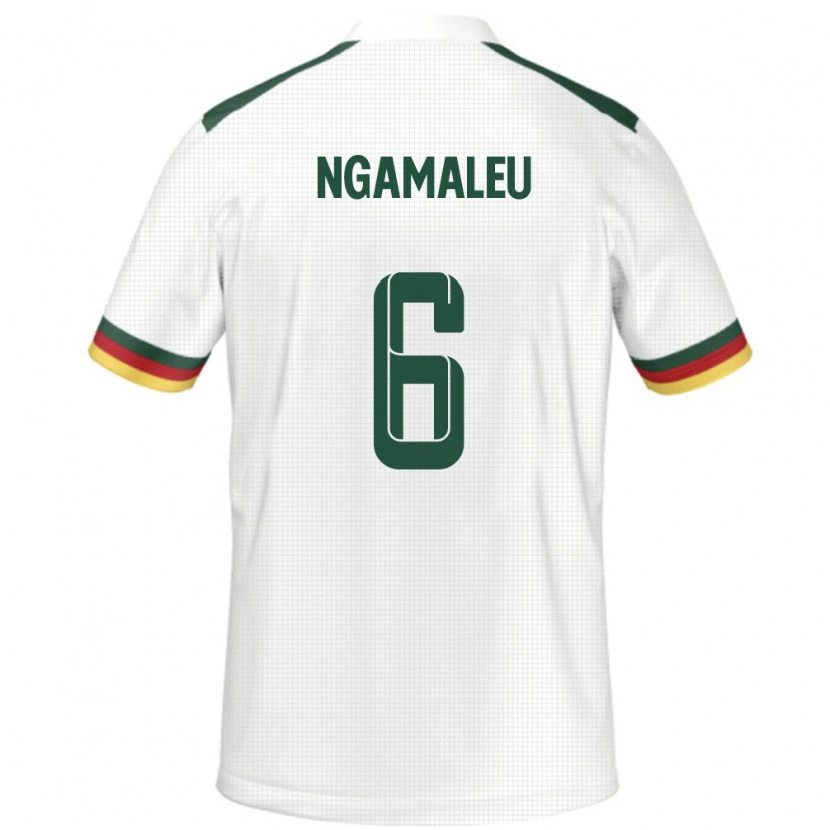 Danxen Kinder Kamerun Nicolas Ngamaleu #6 Weiß Auswärtstrikot Trikot 24-26 T-Shirt