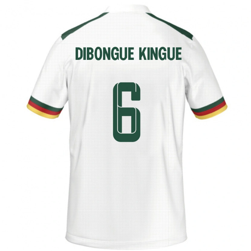 Danxen Kinder Kamerun Gael Dibongue Kingue #6 Weiß Auswärtstrikot Trikot 24-26 T-Shirt