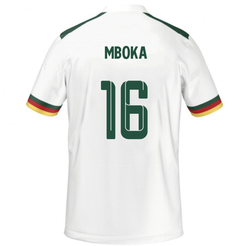 Danxen Kinder Kamerun Devis Epassy Mboka #16 Weiß Auswärtstrikot Trikot 24-26 T-Shirt