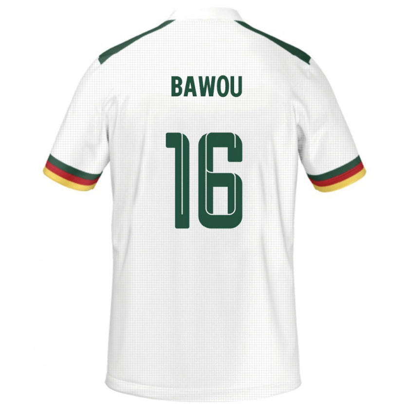 Danxen Kinder Kamerun Ange Bawou #16 Weiß Auswärtstrikot Trikot 24-26 T-Shirt
