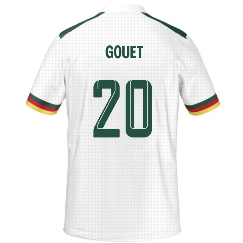 Danxen Kinder Kamerun Samuel Oum Gouet #20 Weiß Auswärtstrikot Trikot 24-26 T-Shirt
