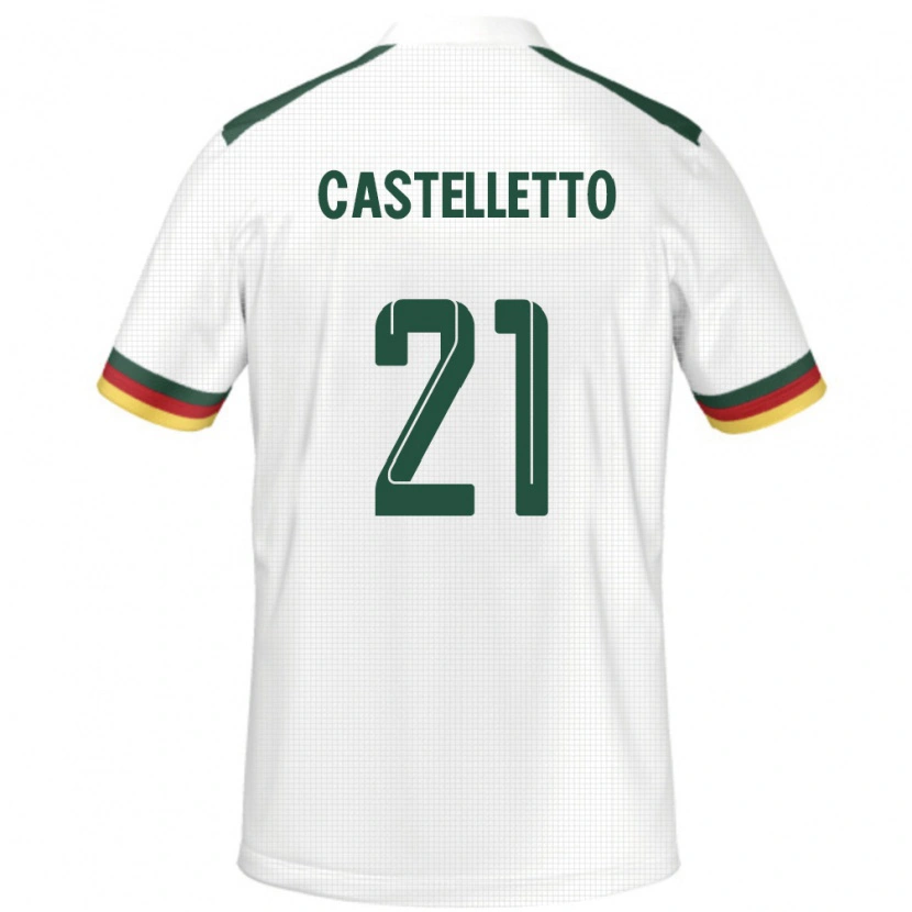 Danxen Kinder Kamerun Jean-Charles Castelletto #21 Weiß Auswärtstrikot Trikot 24-26 T-Shirt