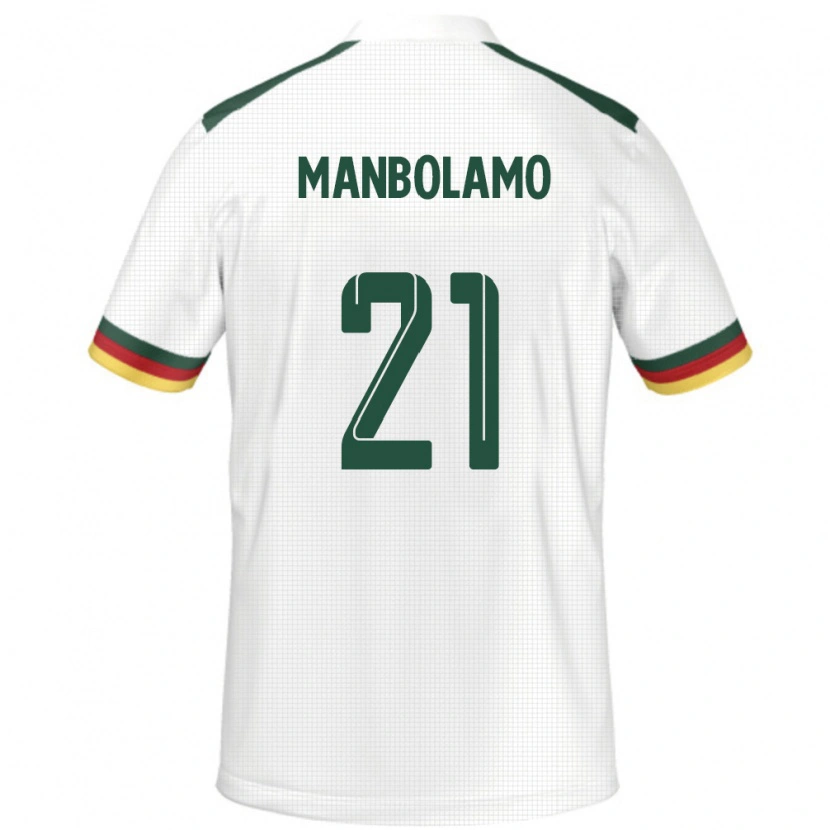 Danxen Kinder Kamerun Eliane Manbolamo #21 Weiß Auswärtstrikot Trikot 24-26 T-Shirt