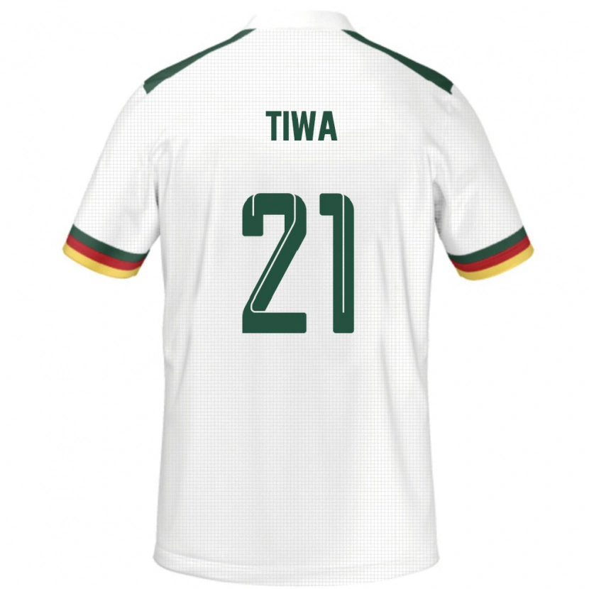 Danxen Kinder Kamerun Yvan Tiwa #21 Weiß Auswärtstrikot Trikot 24-26 T-Shirt