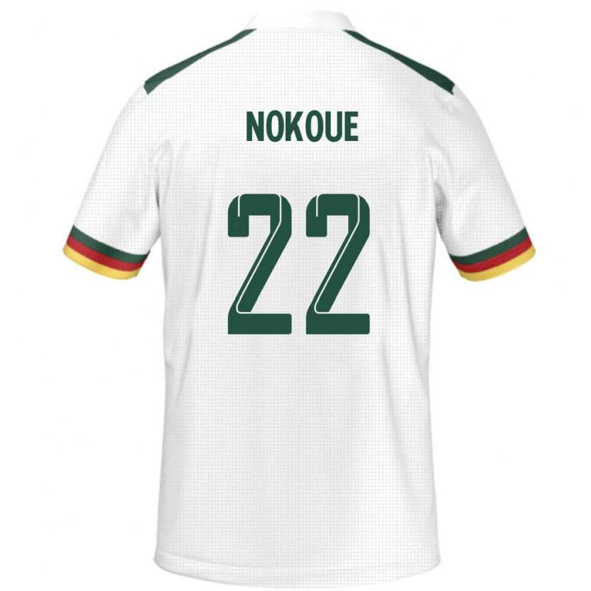 Danxen Kinder Kamerun Bryan Djile Nokoue #22 Weiß Auswärtstrikot Trikot 24-26 T-Shirt